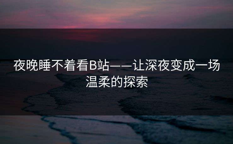 夜晚睡不着看B站——让深夜变成一场温柔的探索