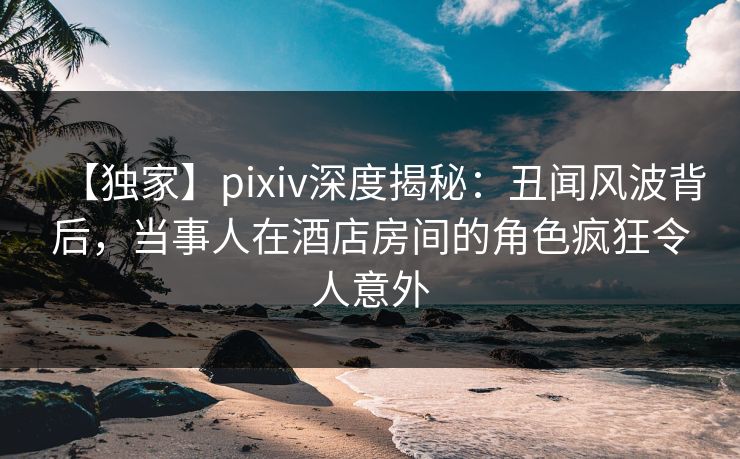 【独家】pixiv深度揭秘：丑闻风波背后，当事人在酒店房间的角色疯狂令人意外